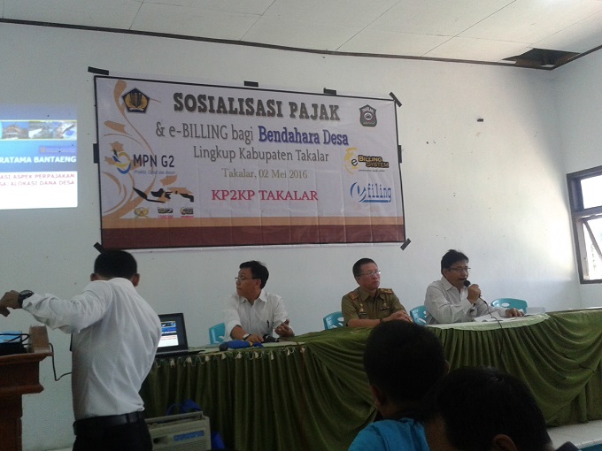 Sosialisasi pajak dan e-Billing untuk bendahara Desa se-Kabupaten Takalar / Foto : Rustam