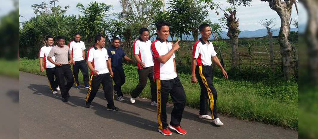 Olahraga Bersama Polsek Kota Agung Lahat / Foto : Alan Gumay